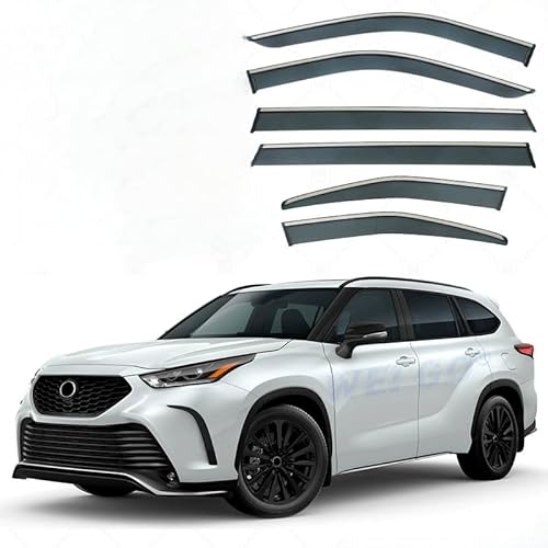 WINDABWEISER für Toyota Highlander MK4-XU70 2022+ Silver Bright Strip Window 6PCS, Autofenster Windabweiser Fenster Visiere Lüftung Sabweiser Seitenfenster-Visier WINDABWEISER für Toyota Highlander MK4-XU70 2022+ Silver Bright Strip Window 6PCS, Autofenster Windabweiser Fenster Visiere Lüftung Sabweiser Seitenfenster-Visier von Cherry66