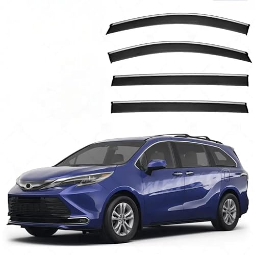 WINDABWEISER für Toyota Sienna MK4-XL40 2020+ Silver Bright Strip Window Rain Shield 4PCS, Autofenster Windabweiser Fenster Visiere Lüftung Sabweiser Seitenfenster-Visier WINDABWEISER für Toyota Sienna MK4-XL40 2020+ Silver Bright Strip Window Rain Shield 4PCS, Autofenster Windabweiser Fenster Visiere Lüftung Sabweiser Seitenfenster-Visier von Cherry66