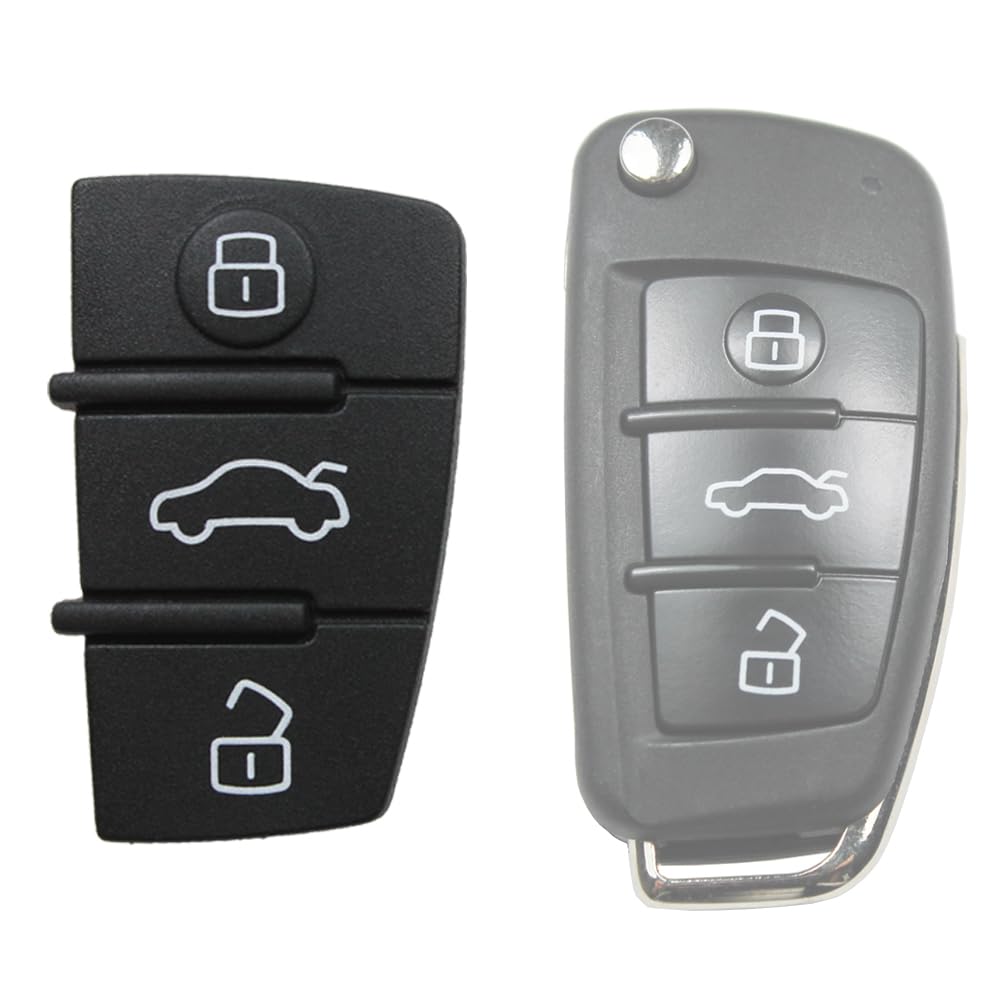 Ersatzgummi mit 3 Tasten für Autoschlüssel, schwarz, für Audi A1 A3 A4 A5 A6 A8 S4 S5 Q5 Q7 Schlüssel-Gehäuse mit Logo Ersatzgummi mit 3 Tasten für Autoschlüssel, schwarz, für Audi A1 A3 A4 A5 A6 A8 S4 S5 Q5 Q7 Schlüssel-Gehäuse mit Logo von Chiavit