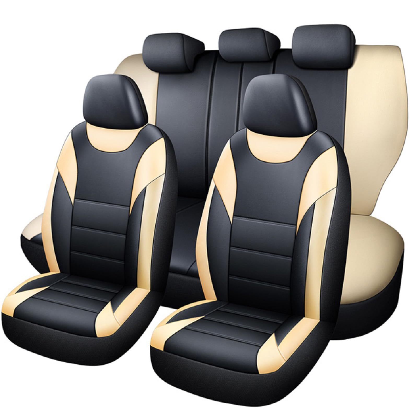 Chifeng Universal pu Leder Auto Sitzbezug Set Vordere Reihe Rücksitz Schutzabdeckungen Auto Interieur Zubehör für Mercedes-Benz C-Klasse W202 W203 W204 W205 von Chifeng