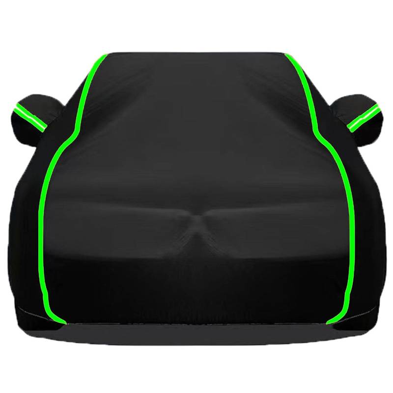 Autoabdeckung Outdoor für 𝖢orvette C6 Auto Abdeckplane Vollgarage Wasserdicht Allwetterschutz UV Schneesicher Sonne Staubdicht Autoplane mit Reißverschluss und Reflektierende Streifen,Black von Chihen