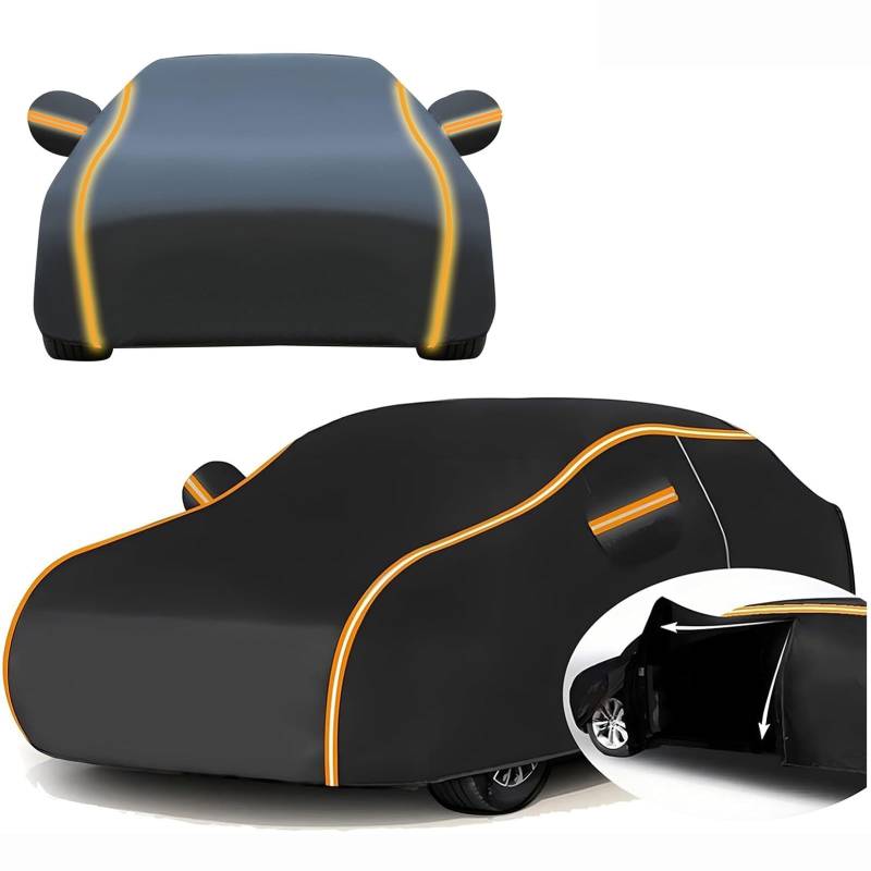 Autoabdeckung Winter für 𝖠𝗎𝖽𝗂 A4 B6 Cabrio 2002-2005 Abdeckplane Auto für den Außenbereich,Autogarage Abdeckung Wasserdicht,UV-Schutz,Regen und Schneefest,Lange Reflektorstreifen Autoabdeckung von Chihen