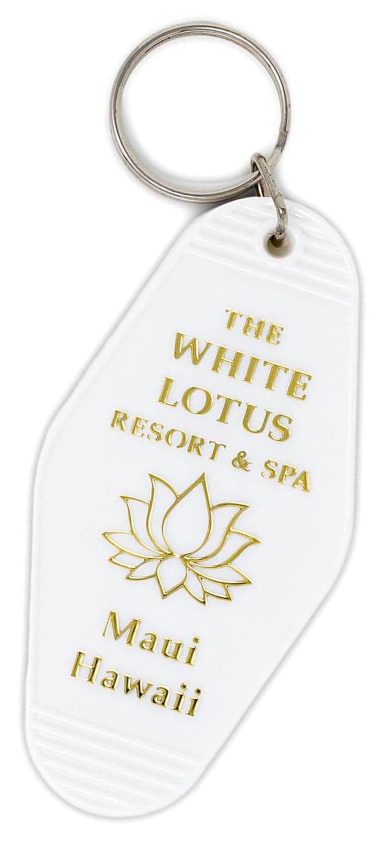 Chillkat Vintage Hotel Motel Schlüsselanhänger, weißer Lotus, Größe M von Chillkat