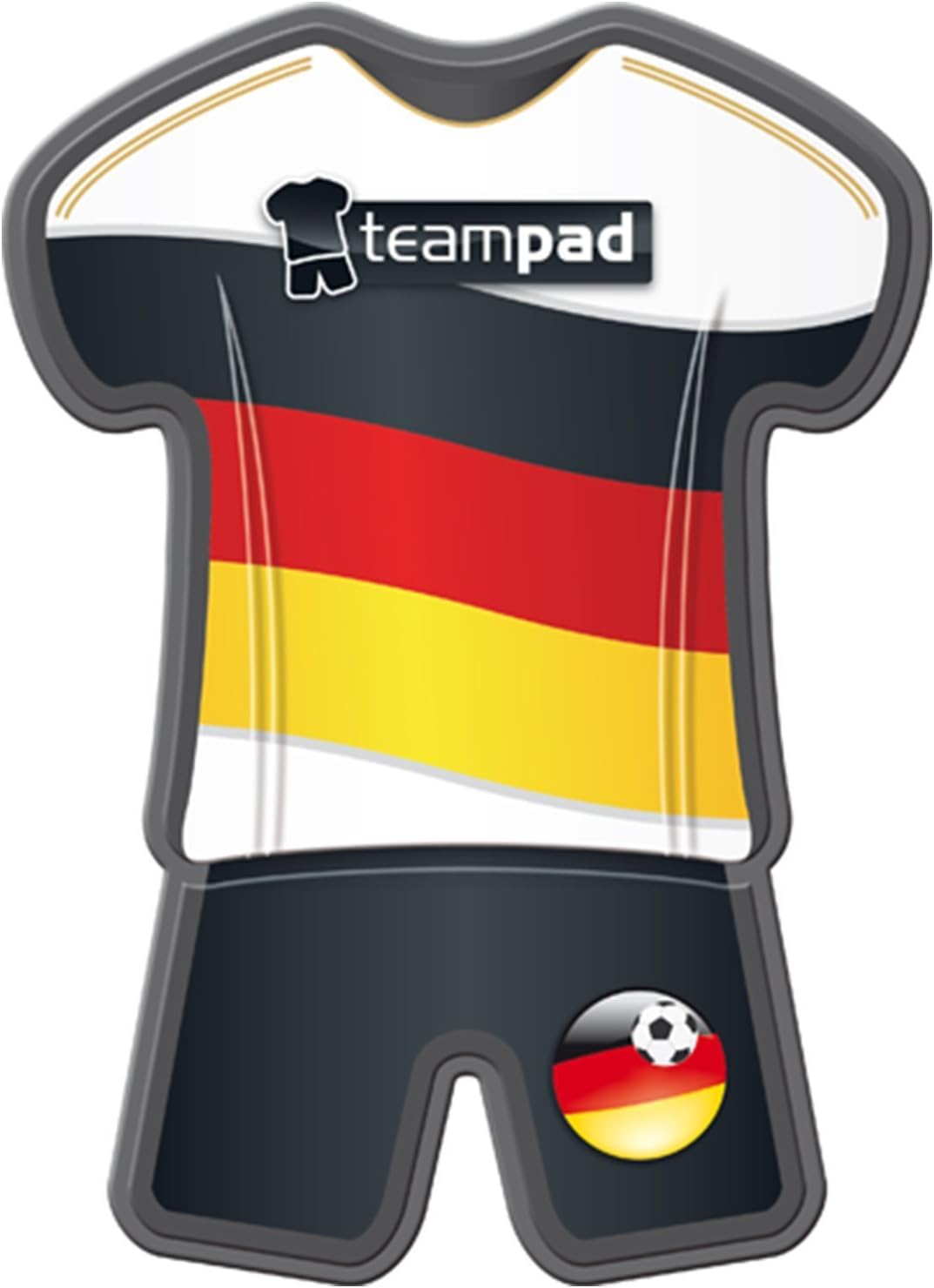 Antirutschpad im Deutschland Trikot-Design von Teampad - Autohalterung für Handys & Navi im Trikot Style, für die Fußball EM, wasserfeste Unterlage ohne Klebstoff von Chinchilla
