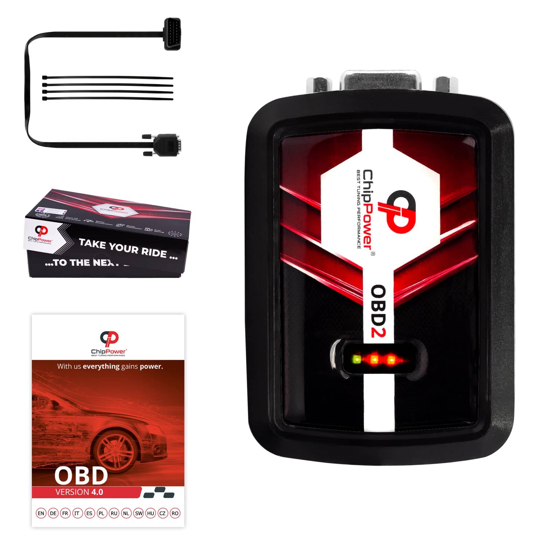 ChipPower Chiptuning OBD v4 geeignet für Audi A3 (8P) 1.6 /FSI - kW Tuningbox Benzin Plug&Drive Chip Tuning Box Leistungssteigerung und weniger Verbrauch von ChipPower