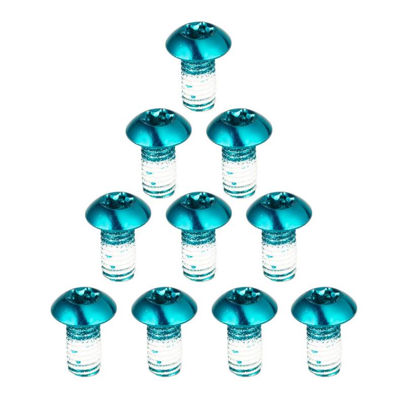 Chooee Fahrradschrauben, Satz von 12 Stück Farbige Bremsscheibenschrauben Aluminiumlegierung Schraube M5 x 10MM,Blau von Chooee
