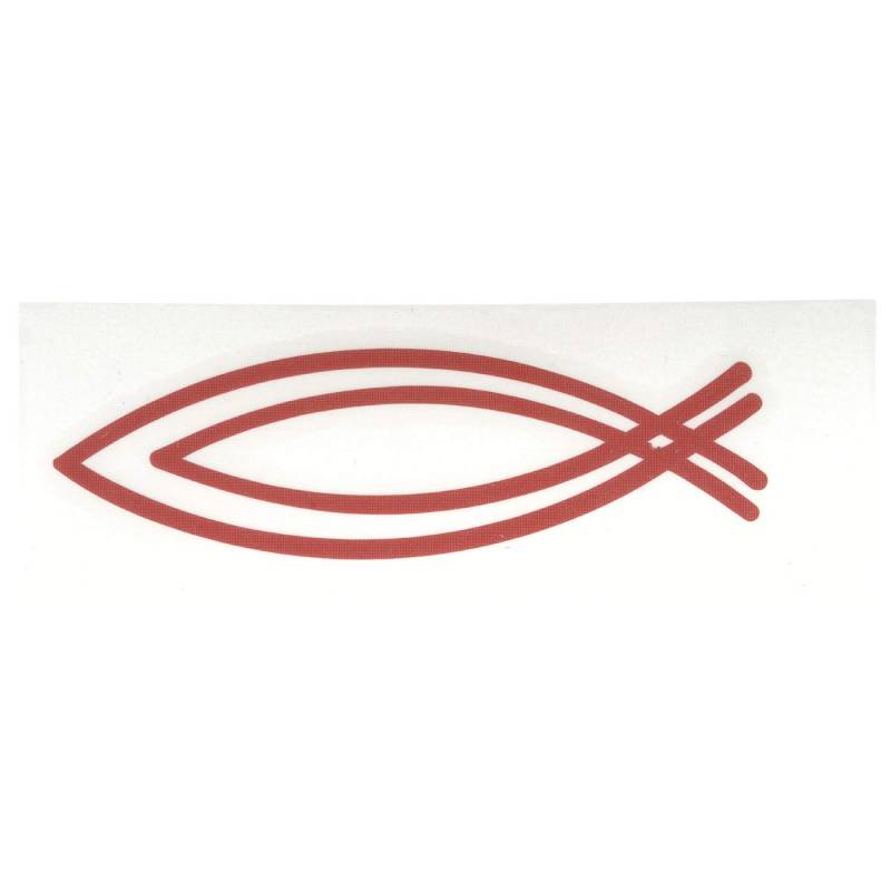 Auto-Aufkleber Fisch Doppel-Kontur/wasserfest und lichtbeständig (Rot) von Christliche Geschenkideen