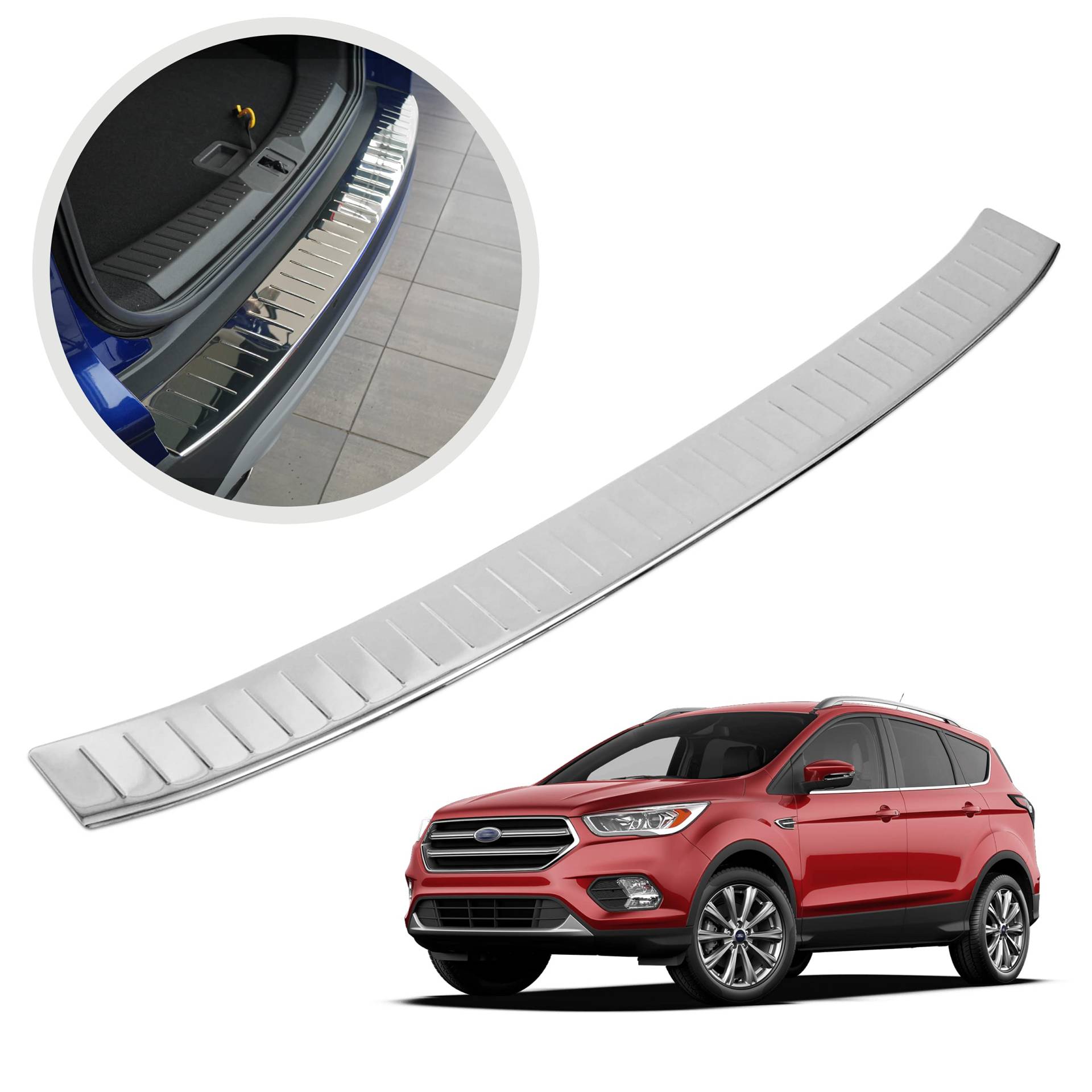 CHROMEMASTER | Ladekantenschutz Stoßstangenschutz | Kompatibel mit Ford Kuga 2013-2019; Edelstahl Poliert/Chrom; Unsere Lackschutzleiste Sichert den Heckstoßfänger vor Kratzern Und Beschädigung ab CHROMEMASTER | Ladekantenschutz Stoßstangenschutz | Kompatibel mit Ford Kuga 2013-2019; Edelstahl Poliert/Chrom; Unsere Lackschutzleiste Sichert den Heckstoßfänger vor Kratzern Und Beschädigung ab von CHROMEMASTER