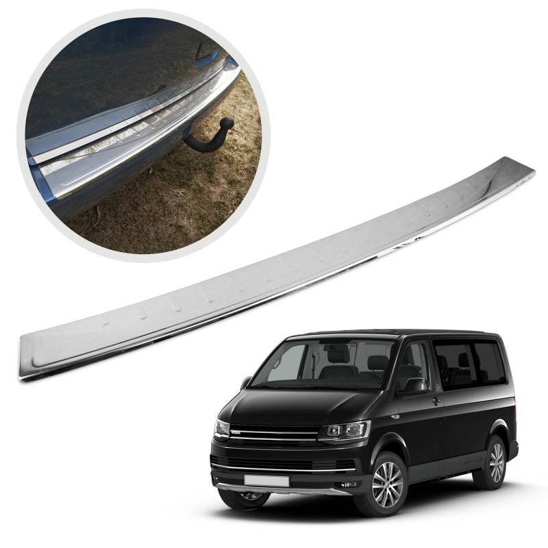 CHROMEMASTER | Ladekantenschutz Stoßstangenschutz Kompatibel mit VW T6 2015-2019; Edelstahl Poliert/Chrom; Unsere Lackschutzleiste Sichert den Heckstoßfänger vor Kratzern Und Beschädigung ab von CHROMEMASTER