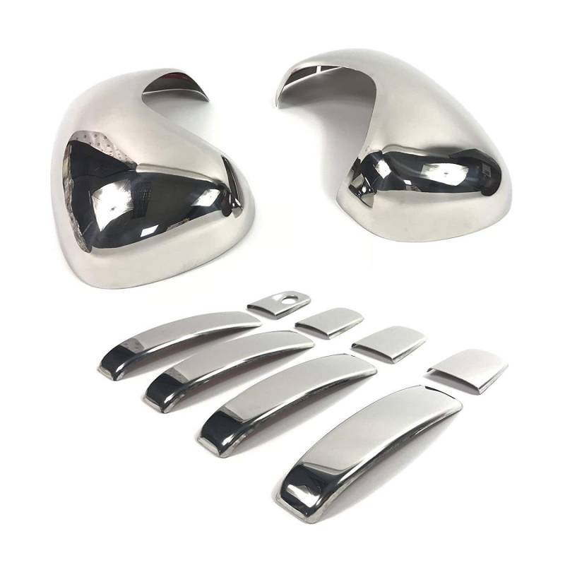 Vivaro/Trafic/Primastar ABS-Chrom-Spiegelabdeckung, 2 Stück, und Edelstahl-Chrom-Türgriffe, 4 Türen von okoium