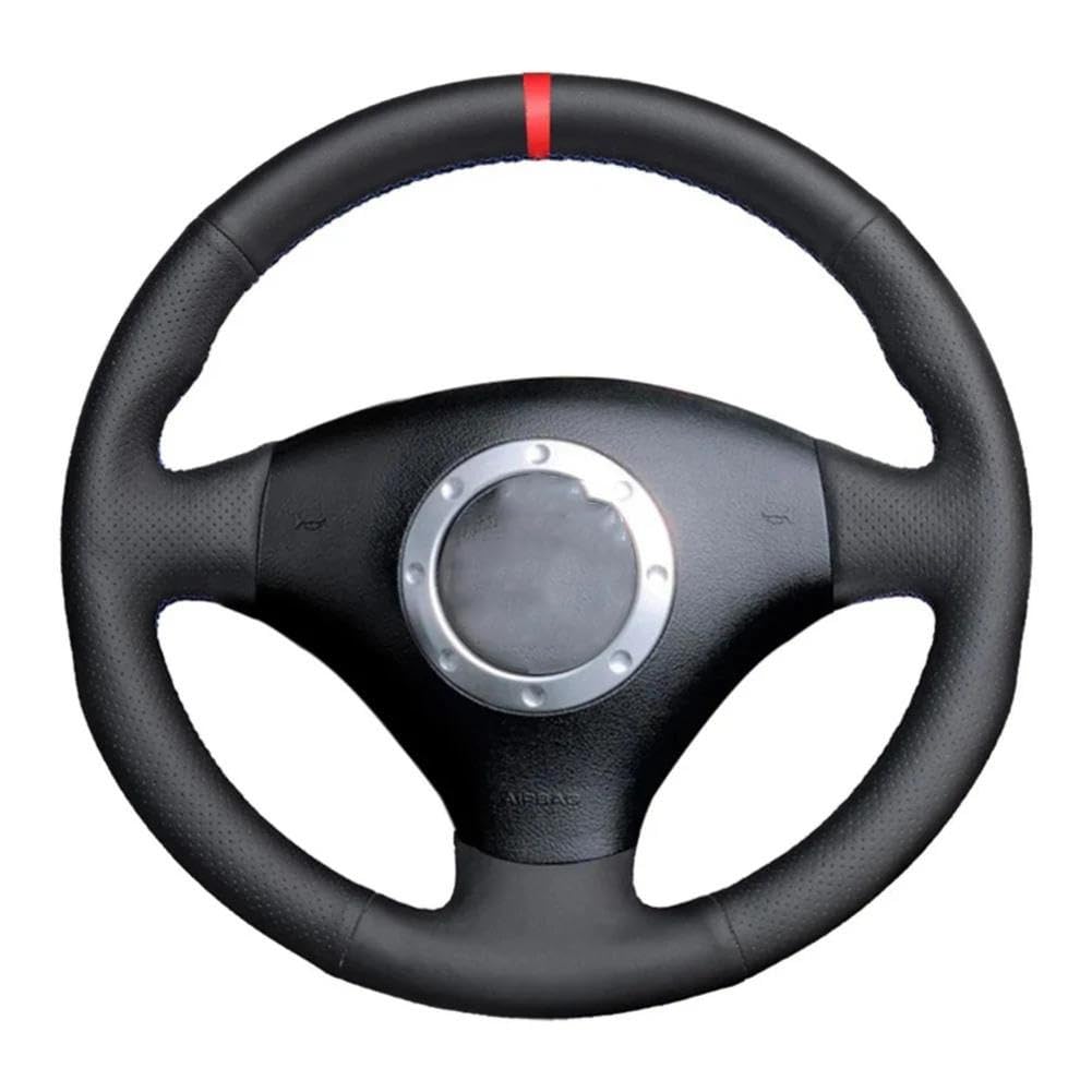 ChrySm Schwarz Leder Auto Lenkradbezug für Audi A2 8Z A3 8L Sportback A4 B6 Avant A6 C5 A8 D2 TT 8N S3 S4 RS ChrySm Schwarz Leder Auto Lenkradbezug für Audi A2 8Z A3 8L Sportback A4 B6 Avant A6 C5 A8 D2 TT 8N S3 S4 RS von ChrySm
