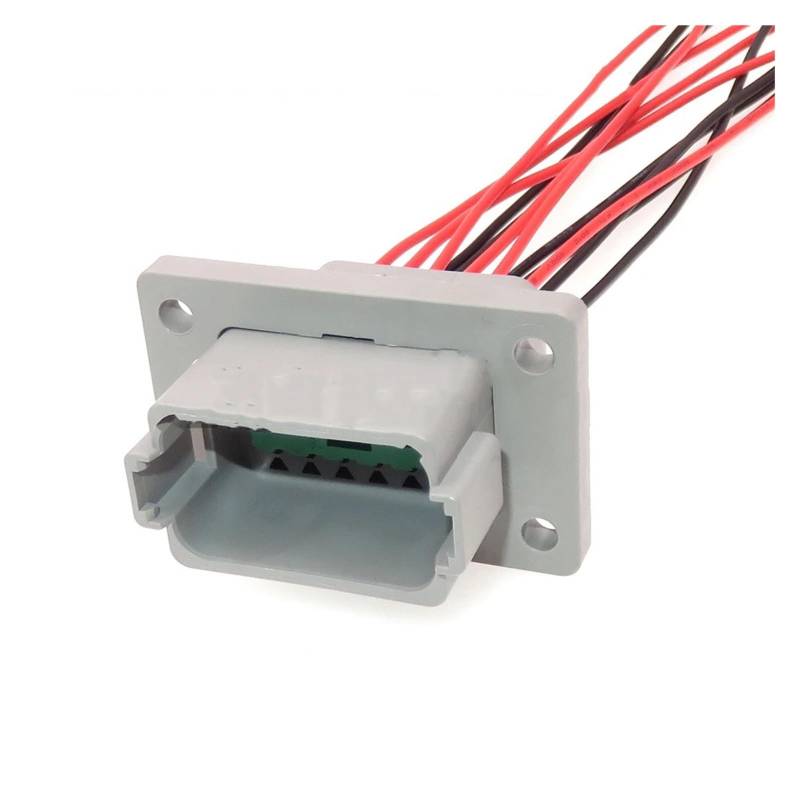 ChunLK 1 Set 12 Loch DT04-12P-L012 AC Montage Auto Kunststoff Gehäuse wasserdichte Steckdose Auto Draht Stecker Mit Vier Löcher Fest(White) von ChunLK
