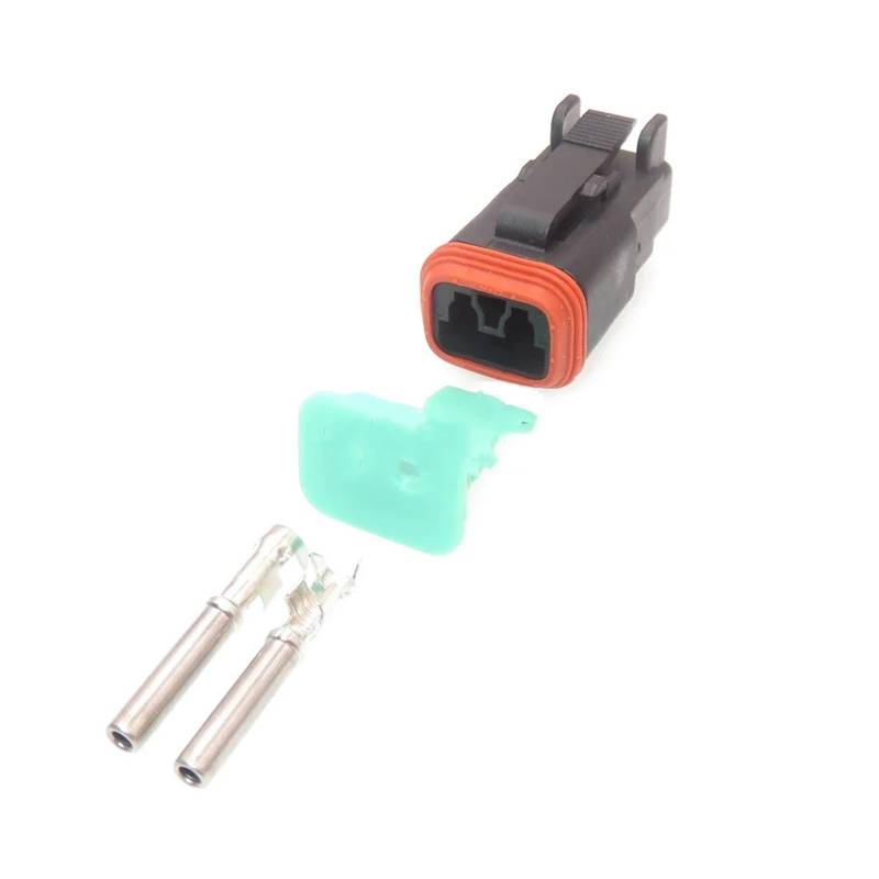 ChunLK 1 Set 2-Loch AC-Montage Auto-Ersatzstecker mit Terminal Schwarz Auto-Kunststoffgehäuse Versiegelte Buchse DT04-2P DT06-2S(Svart) von ChunLK