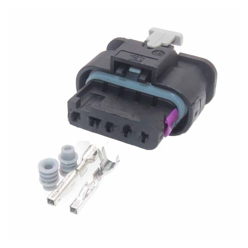ChunLK 5 Set 5 Loch Auto Verdrahtung Terminal Stecker, 1-2141520-1 1-1718806-1 4F0973705 Auto Luftmengenmesser Buchse(Svart) von ChunLK