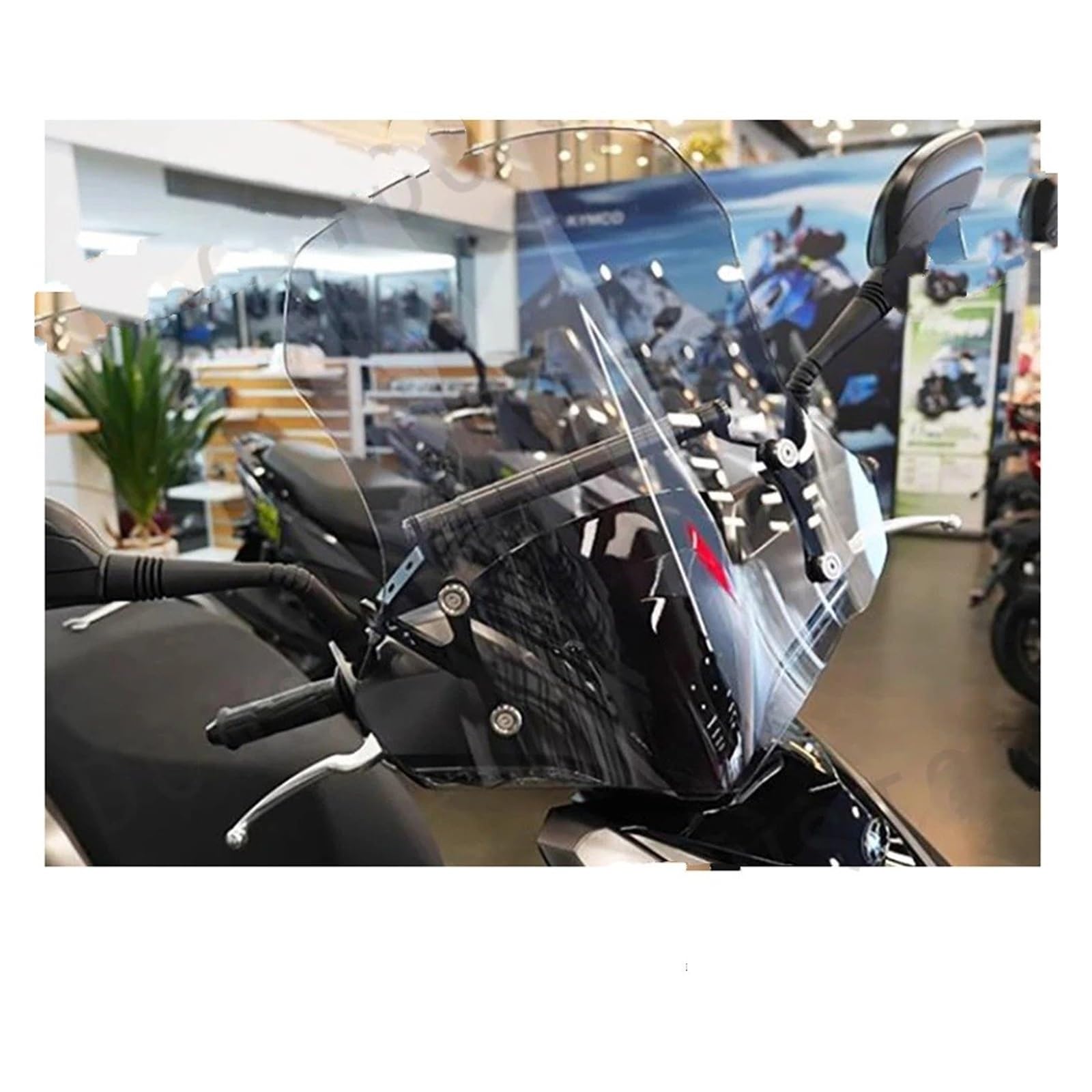 Motorrad Spoilerscheibe Für Kymco Für KS125 Für CK125T-19 Frontscheibe Windschutzscheibe Deflektor Navigation Verlängerung Bar Änderung Motorrad Windschutzscheibe(Transparent 45cm) von Chwqfuhf