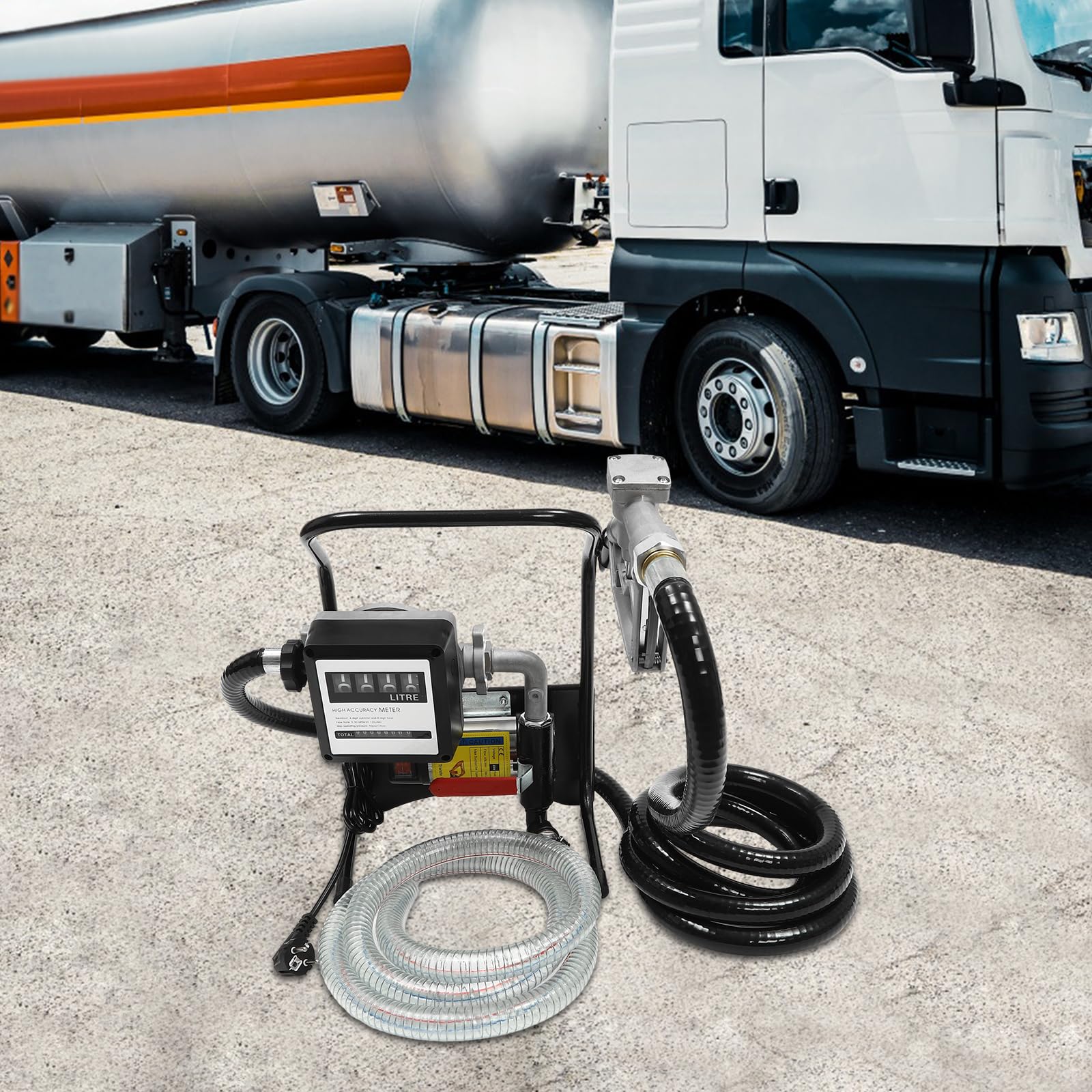 Chynalys Dieselpumpe, Dieselpumpe Selbstansaugend, Elektrische Selbstansaugende Ölpumpe, Mobile Tankstellen 45L/min mit Schläuchen und Zapfpistole, Autowaschpumpe, Kraftstoffpumpe mit Digitalem Zähler Chynalys Dieselpumpe, Dieselpumpe Selbstansaugend, Elektrische Selbstansaugende Ölpumpe, Mobile Tankstellen 45L/min mit Schläuchen und Zapfpistole, Autowaschpumpe, Kraftstoffpumpe mit Digitalem Zähler von Chynalys