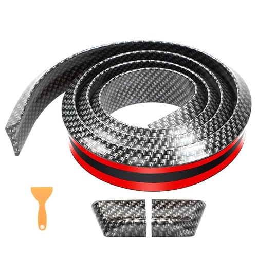 CiCixixi 1,5m/4.9ft Auto Heck Spoiler, Universal Auto Gummi Streifen Bar Spoiler Tailfin Tail Fin Rear Wing Heckklappe Schrägheck für Die Beliebtesten Autos (Kohlefaser schwarz) von CiCixixi