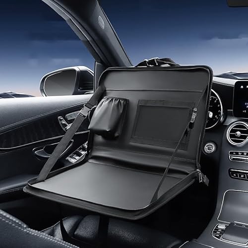 CiCixixi Auto Tisch Multifunktional mit Getränkehalter, Multifunktionaler Zusammenklappbar Lenkrad-Tisch,Auto Organizer Klappbar Laptop Halterung für Essen und Arbeiten von CiCixixi