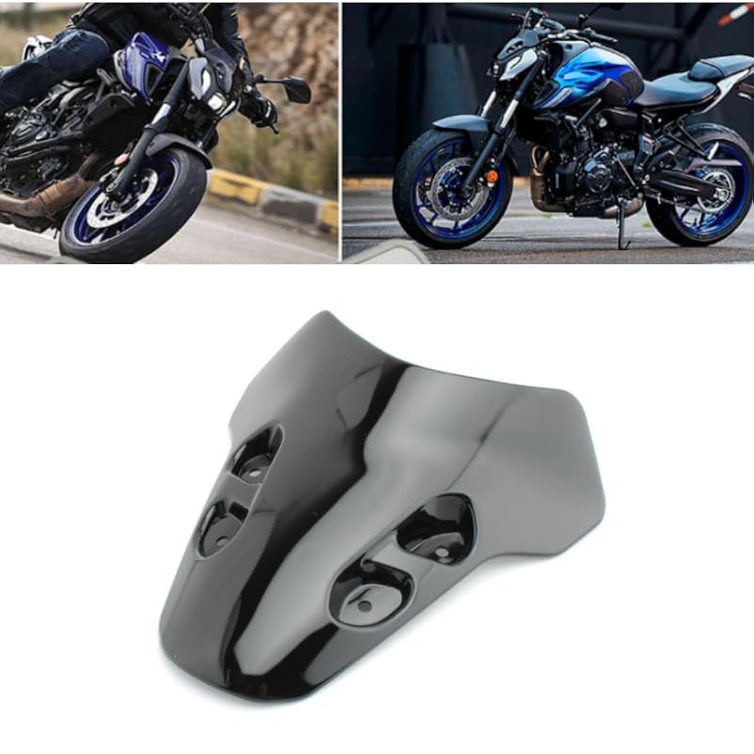 CiCixixi Windschutzscheiben und Windabweiser für Motorrad, Motorrad Vorderseite Frontplatte Windschutzscheibe für MT-07 MT07 MT07 2021 (schwarz) von CiCixixi