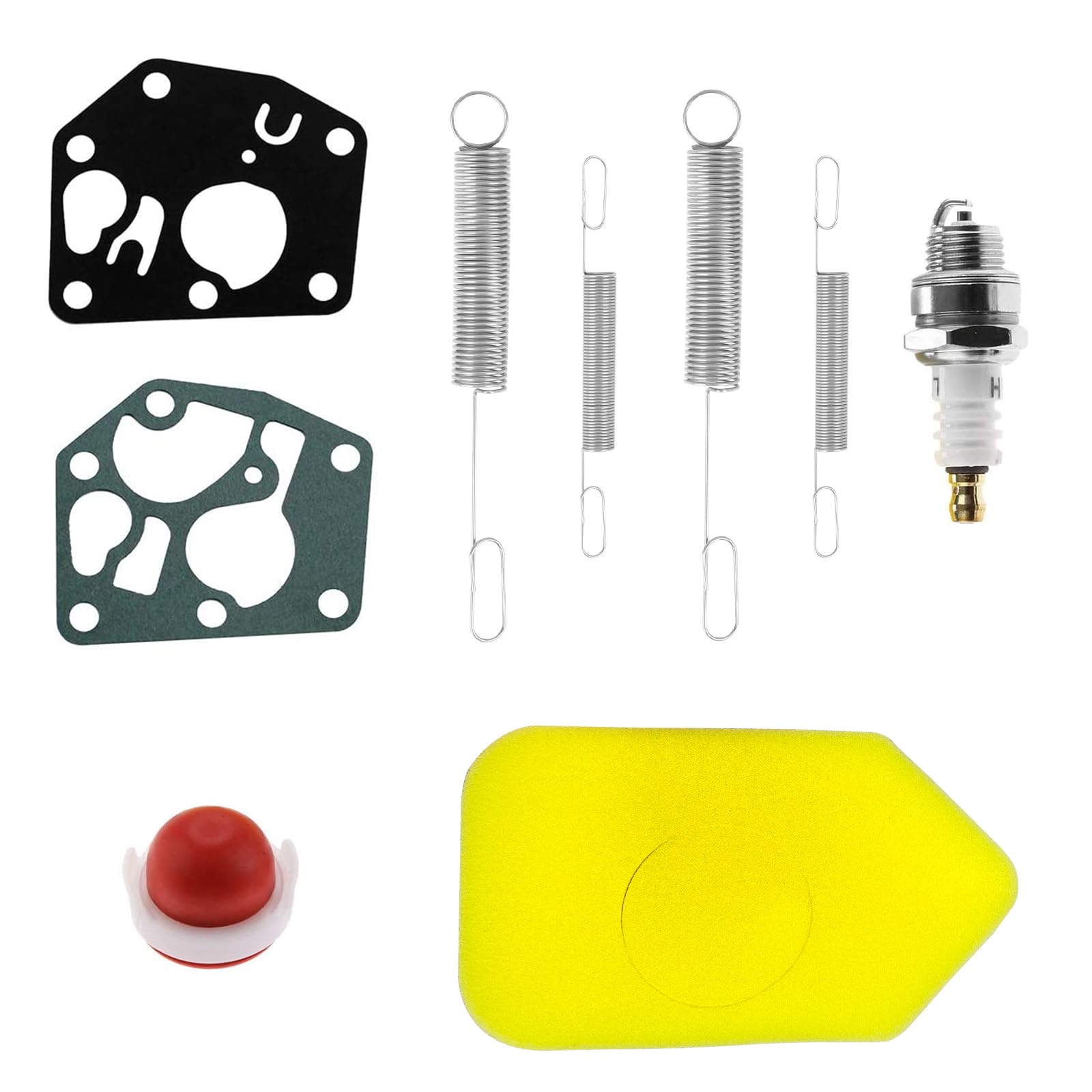 9 stk Federschaum-Luftfilter-Kit Rasenmäher-Ersatzteile 698369 4216 Membrandichtung 495770 795083 Ansaugbirne 694394 494408 Zündkerze 5099 5088 3.5-4.5 HP Reglerfedern Ersatz, Rasenmäher-Ersatzteile 9 stk Federschaum-Luftfilter-Kit Rasenmäher-Ersatzteile 698369 4216 Membrandichtung 495770 795083 Ansaugbirne 694394 494408 Zündkerze 5099 5088 3.5-4.5 HP Reglerfedern Ersatz, Rasenmäher-Ersatzteile von CiShow