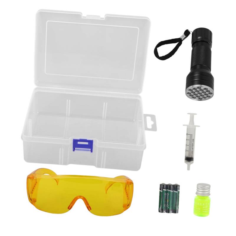 Ciieeo 1 Set Kältemittel Lecksuchgerät Für Ac Lecks Klimaanlagen Erkennungstester Ac UV Farbstoffleck Ac Lecktest Kit UV Leck Ac Leck Kit Brille Autoprüfung Ac Taschenlampen Kit von Ciieeo