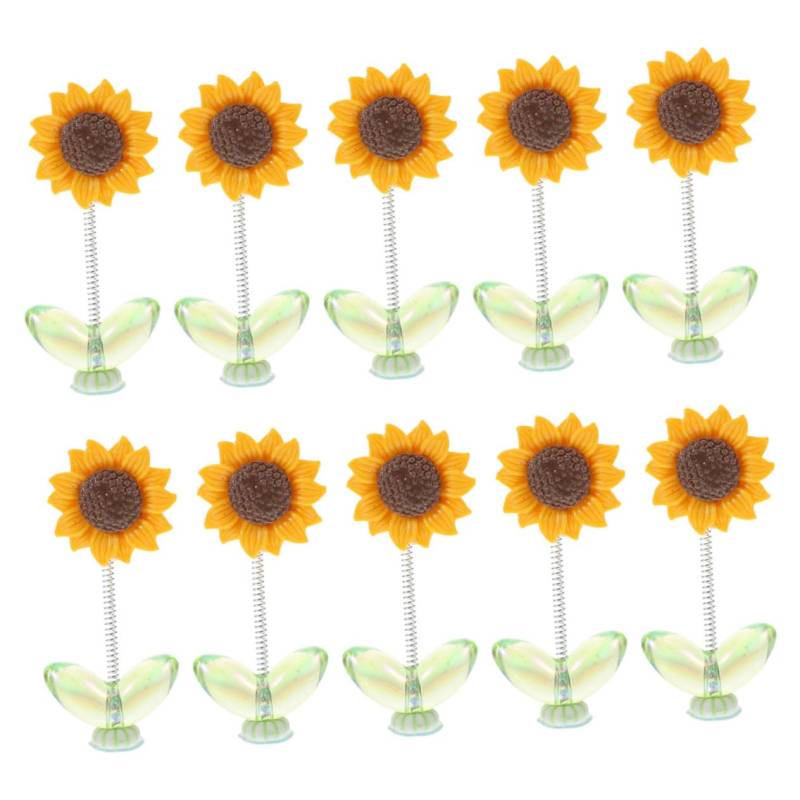 Ciieeo 10 Stück Sonnenblumen Ornament Süßes Armaturenbrett Autozubehör Schüttelkopf Blume Auto Schüttelkopf Ornament Auto Armaturenbrett Dekoration Wackelkopf Ornamente Auto von Ciieeo