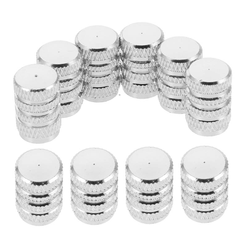 Ciieeo 10 Stücke Ventilkappe Reifen Reifenkappe Reifenventilkappen Dekorative Reifenventilkappe Abdeckung Silber Aluminiumlegierung von Ciieeo
