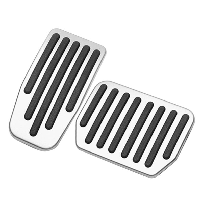 Ciieeo 2 Stück Fußpedaldekoration Auto Pedal Bremspedalauflage Für Kraftfahrzeuge Pads Bremse Bremspedal-anschlagpolster Unterlage Silver Aluminiumlegierung von Ciieeo
