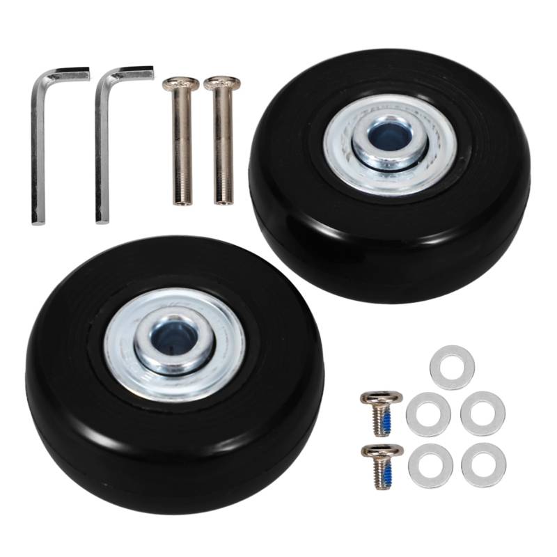 Ciieeo 2 Stück Kofferräder Lenkrollen Ersatzräder Abnehmbare Gepäckräder Kofferräder Koffer Mit Rädern Kleiner Koffer Mit Rädern Gummiräder Schwarze Aluminiumlegierung von Ciieeo