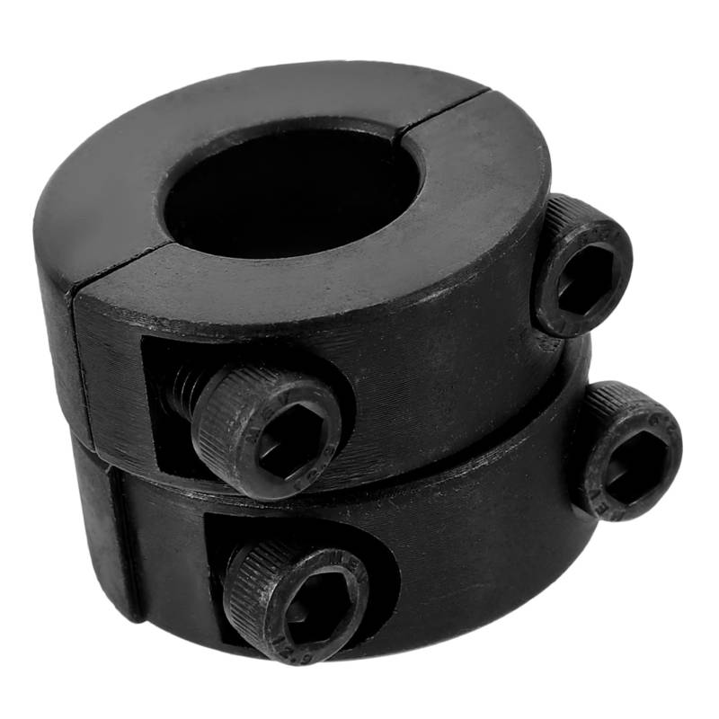 Ciieeo 2 Stück Wellenring Kragen Klemmung Spannring geteilte Schaftmanschetten geteilter Befestigungsring Haltering feste Schelle aus Stahl feste Klemme Achswelle Kehlklammer Black von Ciieeo