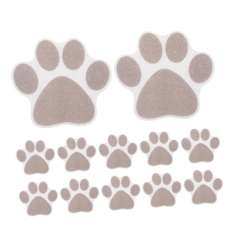 Ciieeo 20 Stück Badezimmerfliesenaufkleber Rutschfeste Badewannenaufkleber Rutschfeste Transparente Badewannenaufkleber Tomorrow Grey Peva Paw Bodenaufkleber von Ciieeo