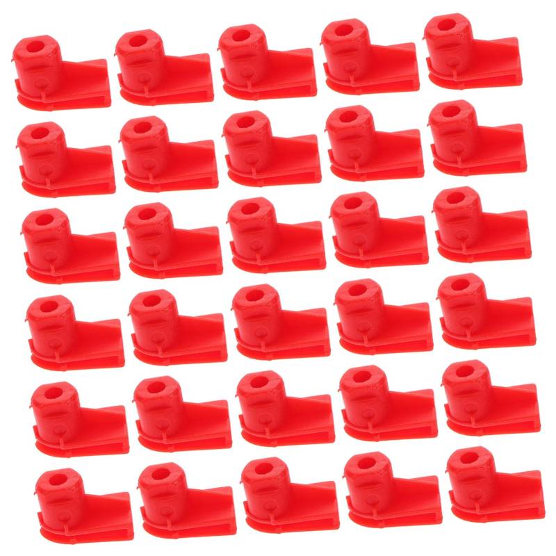 Ciieeo 30 Stück Auto Stoßfänger Nuss Halteklammern Push-Pin-Clips Hardware-Muttern LKW-Nüsse Kfz-Clips Muttern aus Kunststoff Stoßstangenhalter vorne Autoclips Plastik rot von Ciieeo