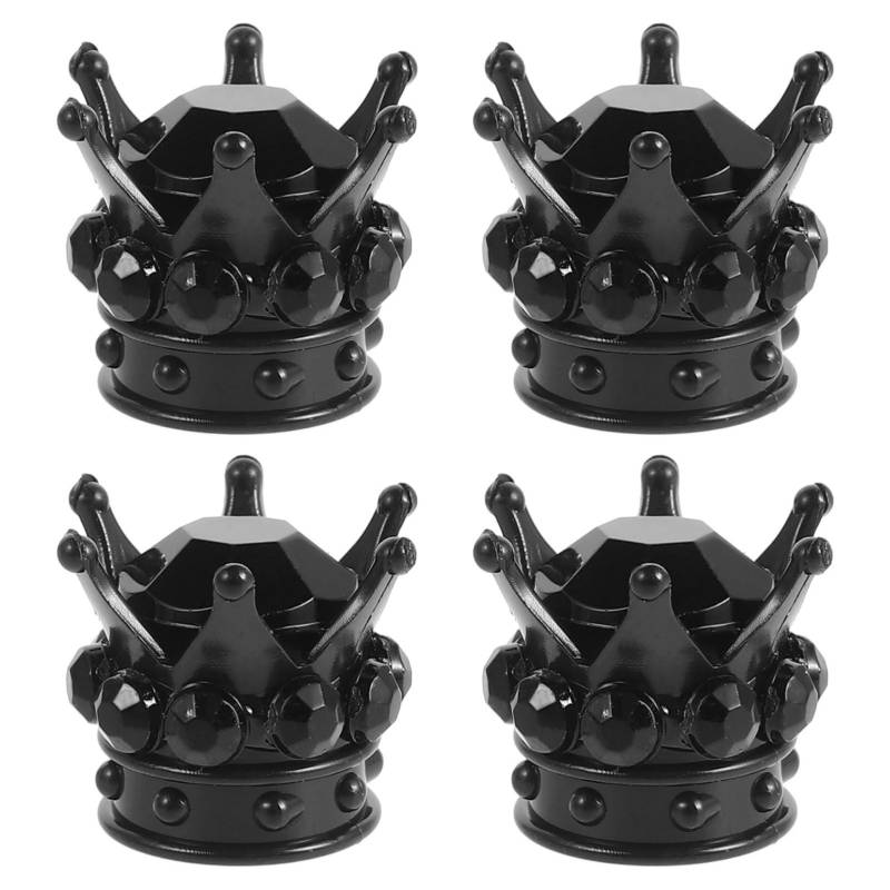 Ciieeo 4 Stück Reifenventilabdeckung Kappen Blau Stengel Auto Reifenkappe Reifenluftkappe Ersatz-Ventilkappe für Reifen Offroad-Zubehör Sachen für LKWs Strasssteine Black von Ciieeo