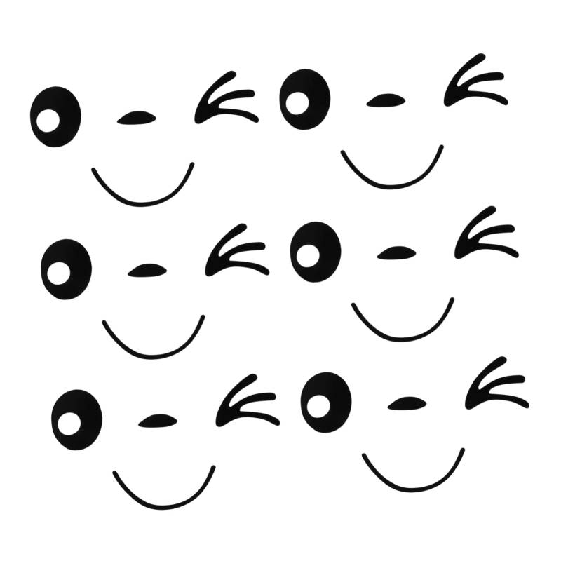 Ciieeo 6Paare Cartoon Auto Aufkleber Für Rückspiegel Wasserdichtes Design Langlebige Materialien Einfache Anwendung Rückstandsfrei Entfernbar von Ciieeo