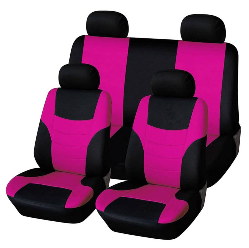 Ciieeo 8 Stück Autositzüberzug Rosa Schutz Beschützer Automobilsitzabdeckungen Autositzbezüge vorne Fahrersitzabdeckung Sitzbezug aus Polyester Vordersitzbezüge für Autos von Ciieeo