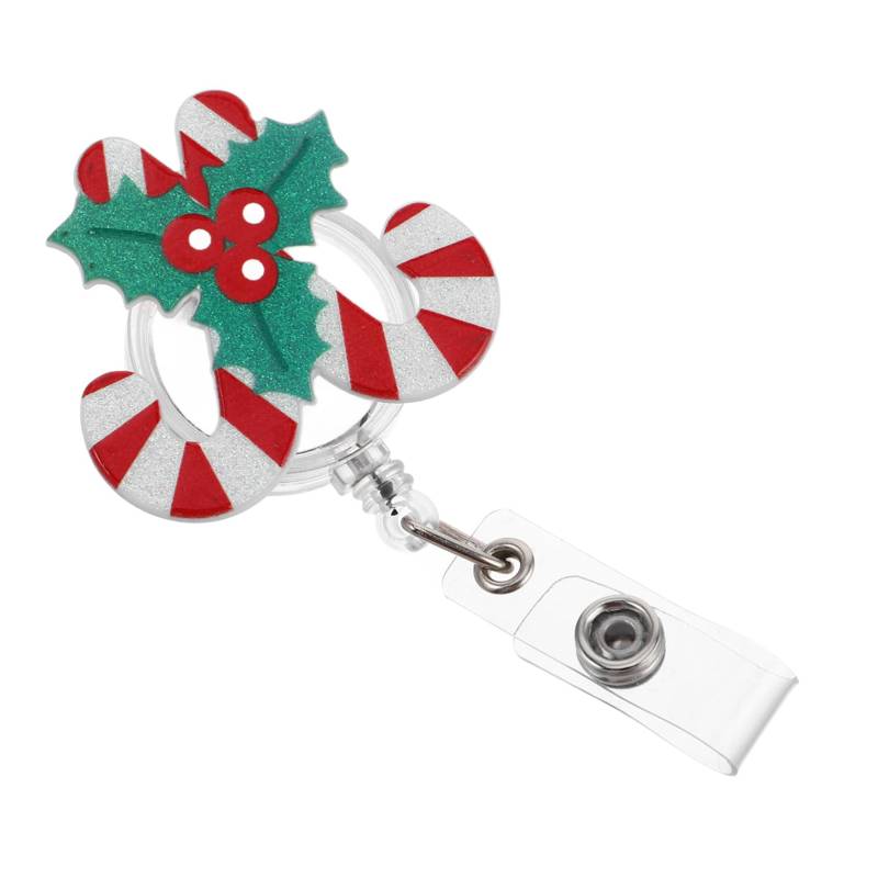 Ciieeo Abzeichenclips einziehbar Klemmhalter für Ausweiskarten Flacher Ausweishalter Ausweishalter-Clip Weihnachten Urlaubsabzeichenrollen Ausziehbare Abzeichenrollen für Feiertage Abs von Ciieeo