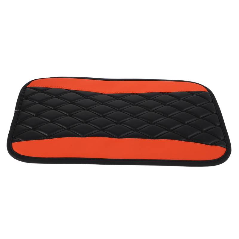 Ciieeo Kasten Auto-Armlehnenbox-Matte Autokonsole -Armlehnen -Deckelabdeckung Auto -Armlehnen -Mattenabdeckung süßes Autozubehör für Frauen Autodekoration PU-Leder Orange von Ciieeo
