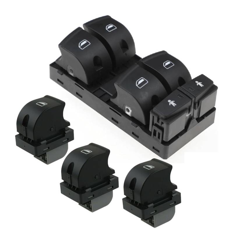 Fensterheber Hauptschalter Abdeckung Für A6 Für Quattro Für Q7 S6 2007-2015 Vorne Links LH Power Tür Fenster Control Schalter Regler Taste 4F0959851G(1 Set) von Ciloc