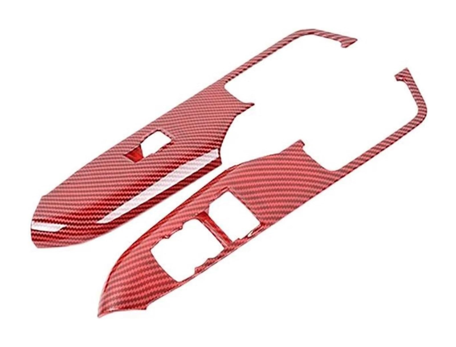 Fensterheber Hauptschalter Abdeckung Für F&ord Für Mustang 2015-2023 Autotürgriff Armlehne Panel Fensterheber Schalter Knopf Rahmenabdeckung Verkleidung(Red Carbon Fiber Pattern) von Ciloc