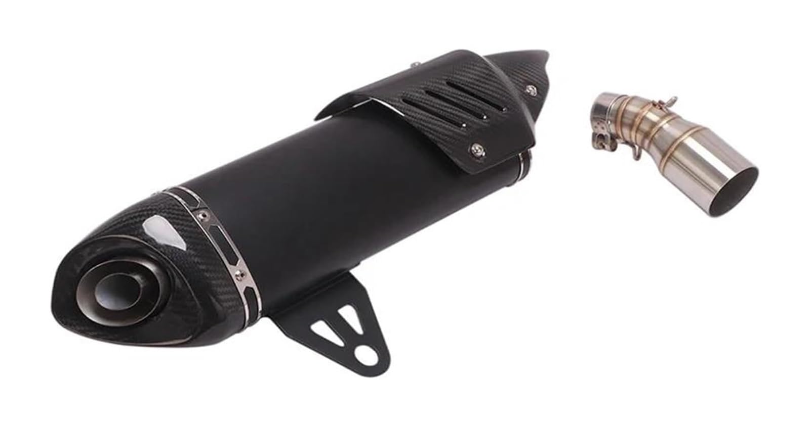 Motorrad Auspuff Mittelrohr Für B&MW C400 C400X C400GT 2018-2021 Motorradauspuff-Fluchtsysteme Rohr Mid Link Tube Schalldämpfer(Schwarz) von Ciloc