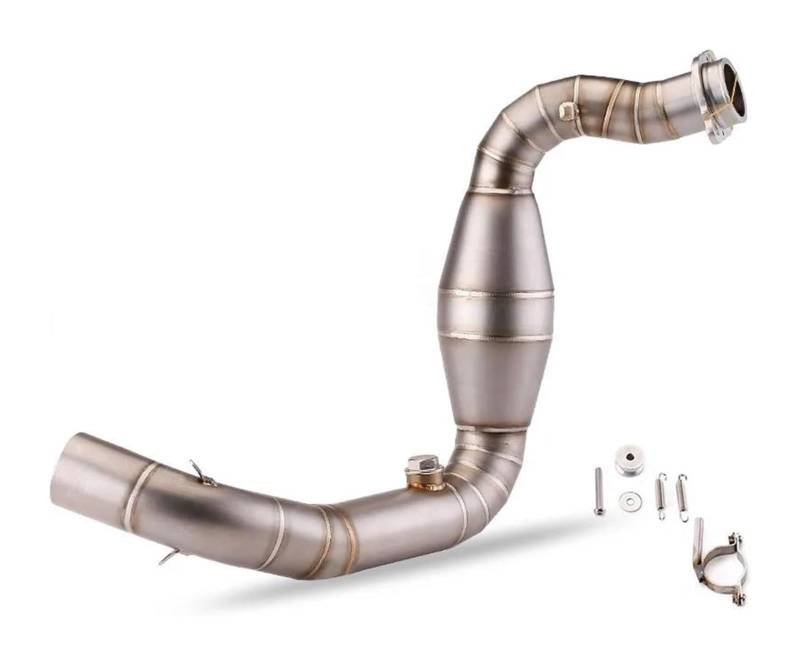 Motorrad Auspuff Mittelrohr Für B&MW G310R G310GS 2017-2021 Motorradauspuff Flucht Vollsystem Schalldämpfer Mittelverbindungsrohr 51mm(Stainless Steel) von Ciloc