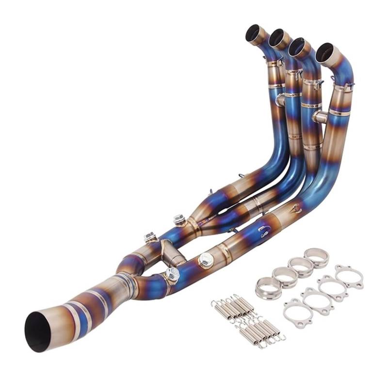 Motorrad Auspuff Mittelrohr Für B&MW S1000RR 2019-2022 S1000R 2021 2022 Auspuffanlage Slip On Motorrad Header Rohr Frontanschlussrohr(3 Titanium Alloy) von Ciloc