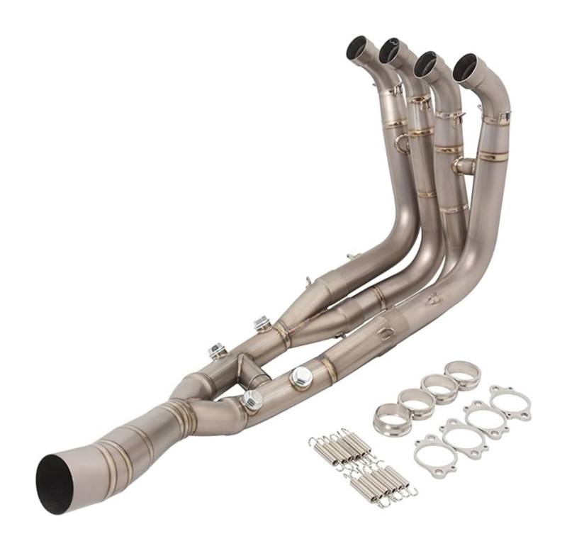 Motorrad Auspuff Mittelrohr Für B&MW S1000RR 2019-2022 S1000R 2021 2022 Slip On Motorrad Header Rohr Frontanschlussrohr Titanlegierung(1 Titanium Alloy) von Ciloc