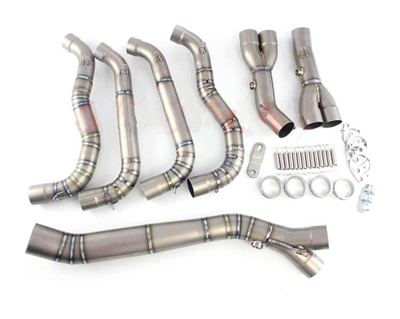 Motorrad Auspuff Mittelrohr Für B&MW S1000RR S1000R Titanlegierung Edelstahl Modifiziertes Slip-On-Motorrad-Auspuffrohr Komplettsysteme Frontrohr(Titanium Alloy) von Ciloc