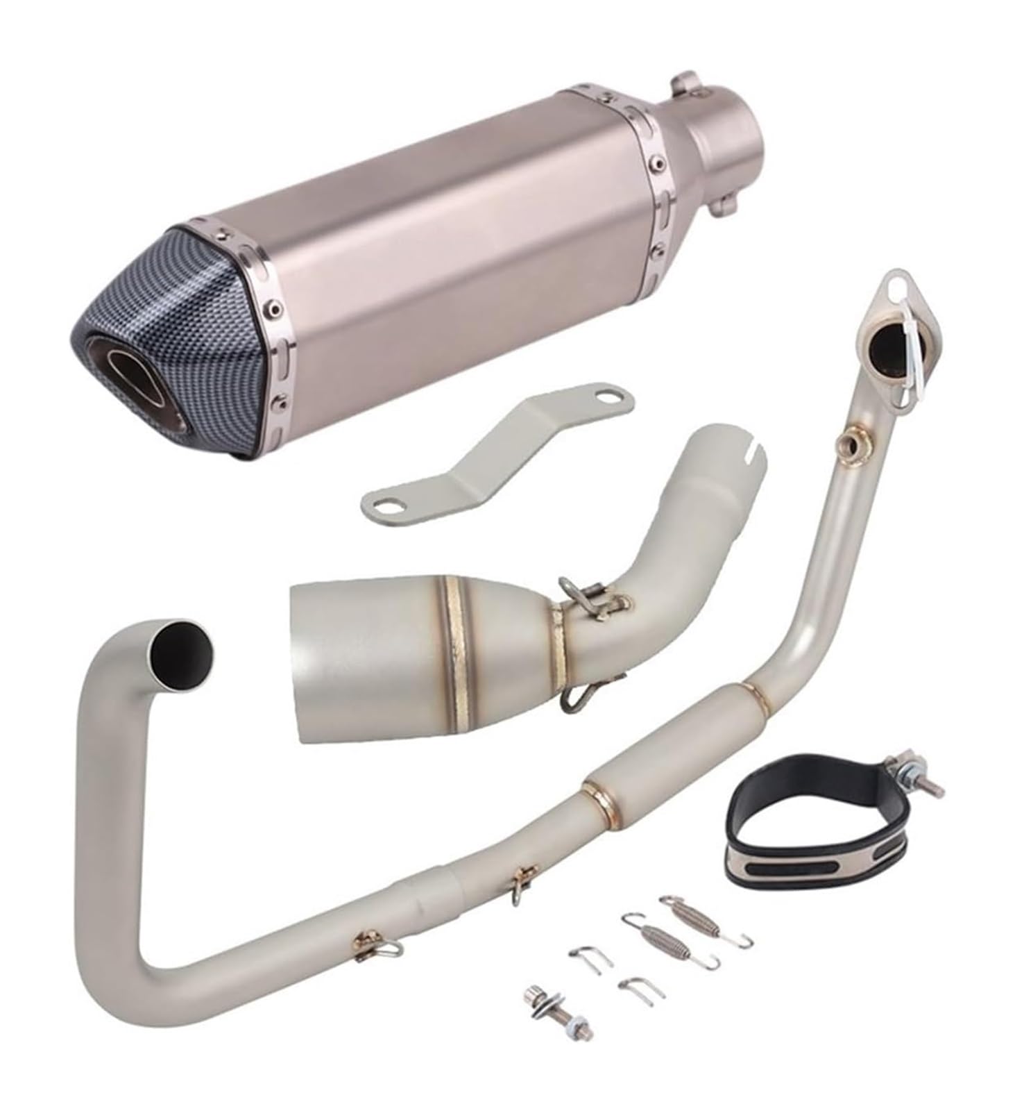 Motorrad Auspuff Mittelrohr Für B&enelli TNT 125 TNT 135 2017-2022 Slip-On Vollsystem Auspuff Motorrad Auspuff Schalldämpfer Vorne Rohr Rohr Auspuff(3) von Ciloc