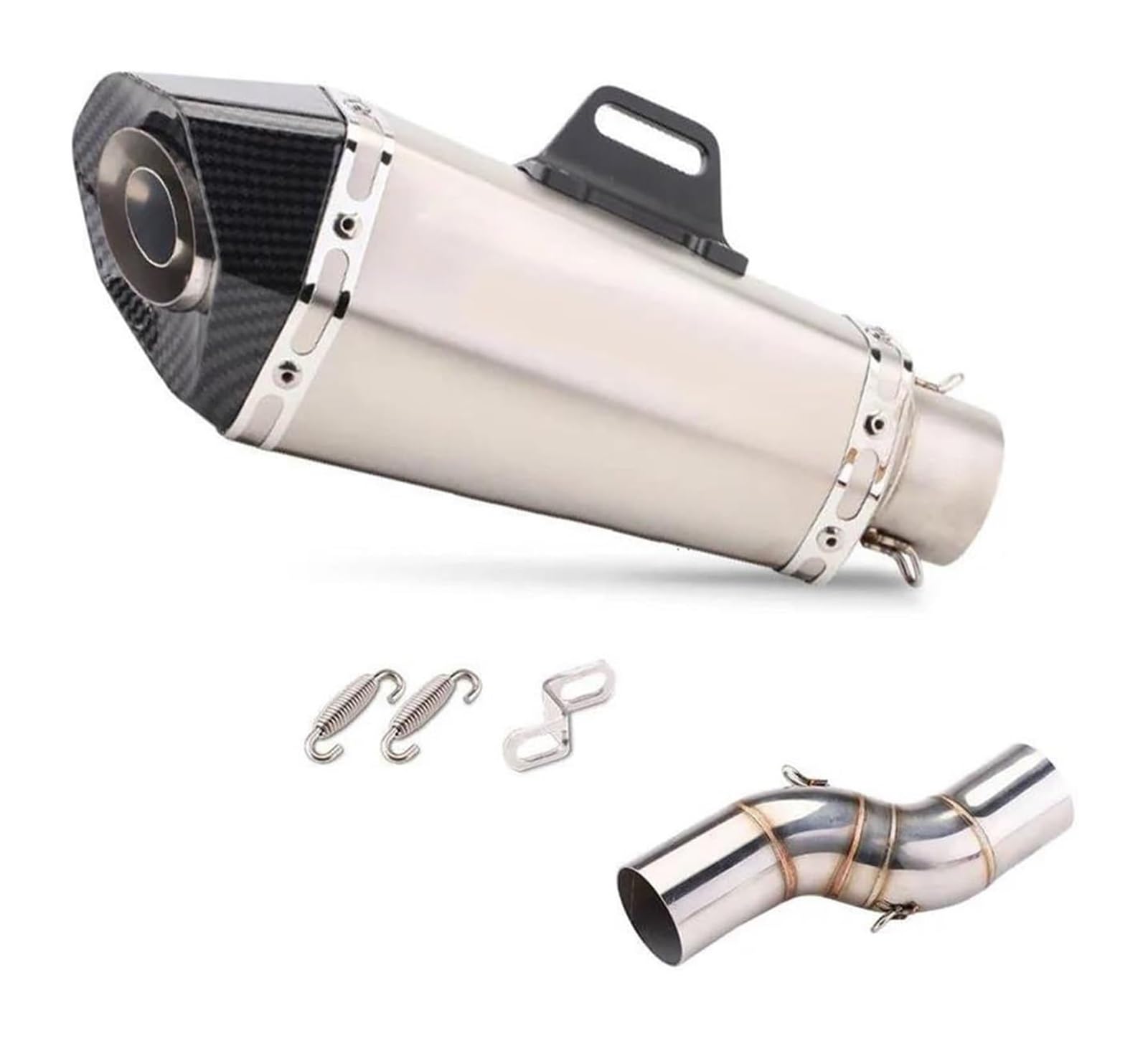 Motorrad Auspuff Mittelrohr Für B&enelli TRK502X TRK 502X 2018-2021 Motorradauspuff Endschalldämpfer Auspuff Flucht Mitte Link Rohr Anschluss 51mm Schalldämpfer(2) von Ciloc