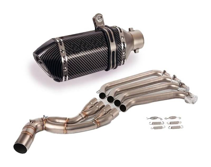Motorrad Auspuff Mittelrohr Für CB650F CB650R CBR650 CBR650F 2014-2022 51mm Auspuffanlage Schalldämpfer Schwanz Spitze Front Link Rohr Edelstahl Slip Auf(13) von Ciloc