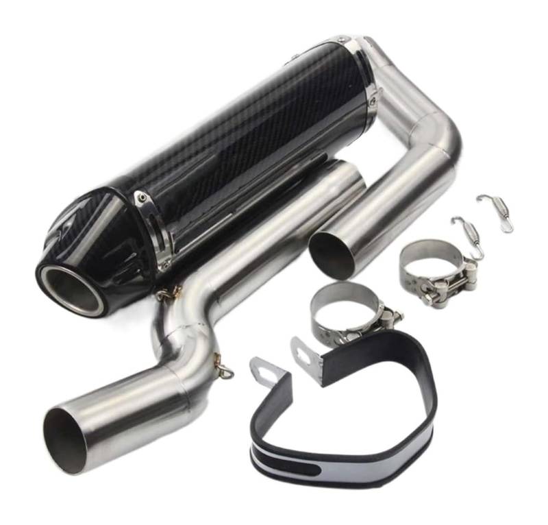 Motorrad Auspuff Mittelrohr Für CBR600RR F5 2003-2020 CBR1000RR 2004-2007 Vollsystem-Auspuff-Mittelverbindungsrohr Carbonfaser-Schalldämpfer DB-Killer-Katalysator(Style 1 CBR600 03-04) von Ciloc