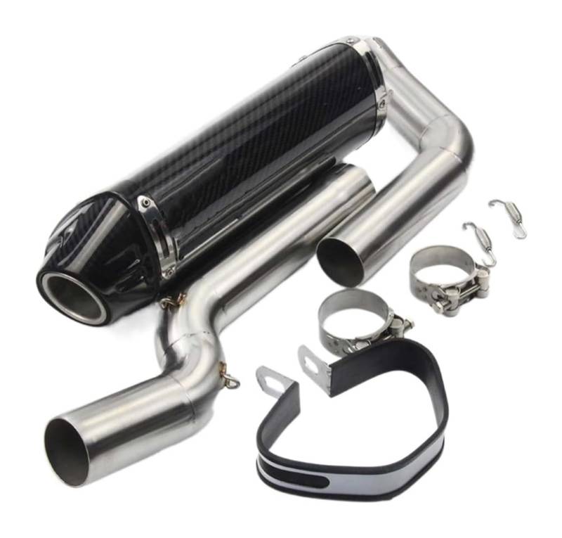Motorrad Auspuff Mittelrohr Für CBR600RR F5 2003-2020 CBR1000RR 2004-2007 Vollsystem-Auspuff-Mittelverbindungsrohr Carbonfaser-Schalldämpfer DB-Killer-Katalysator(Style 2 CBR1000 04-07) von Ciloc