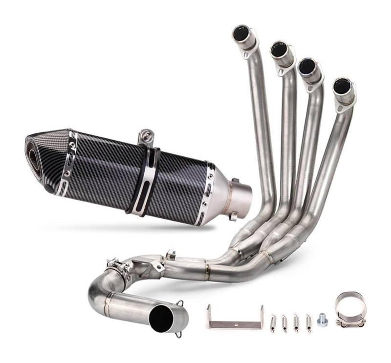 Motorrad Auspuff Mittelrohr Für CBR650R CB650F CB650R CBR650F Motorrad Auspuff System Modifizierte Front Link Rohr Flucht Carbon DB Killer Slip Auf(9) von Ciloc